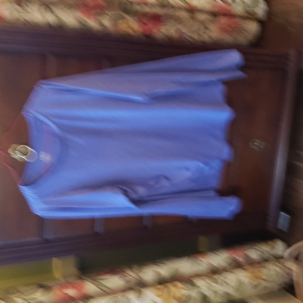 Blue purple striped athletic shirt